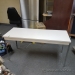 Off White Surface Worktable w/ Drawer & Fixed Chrome Legs